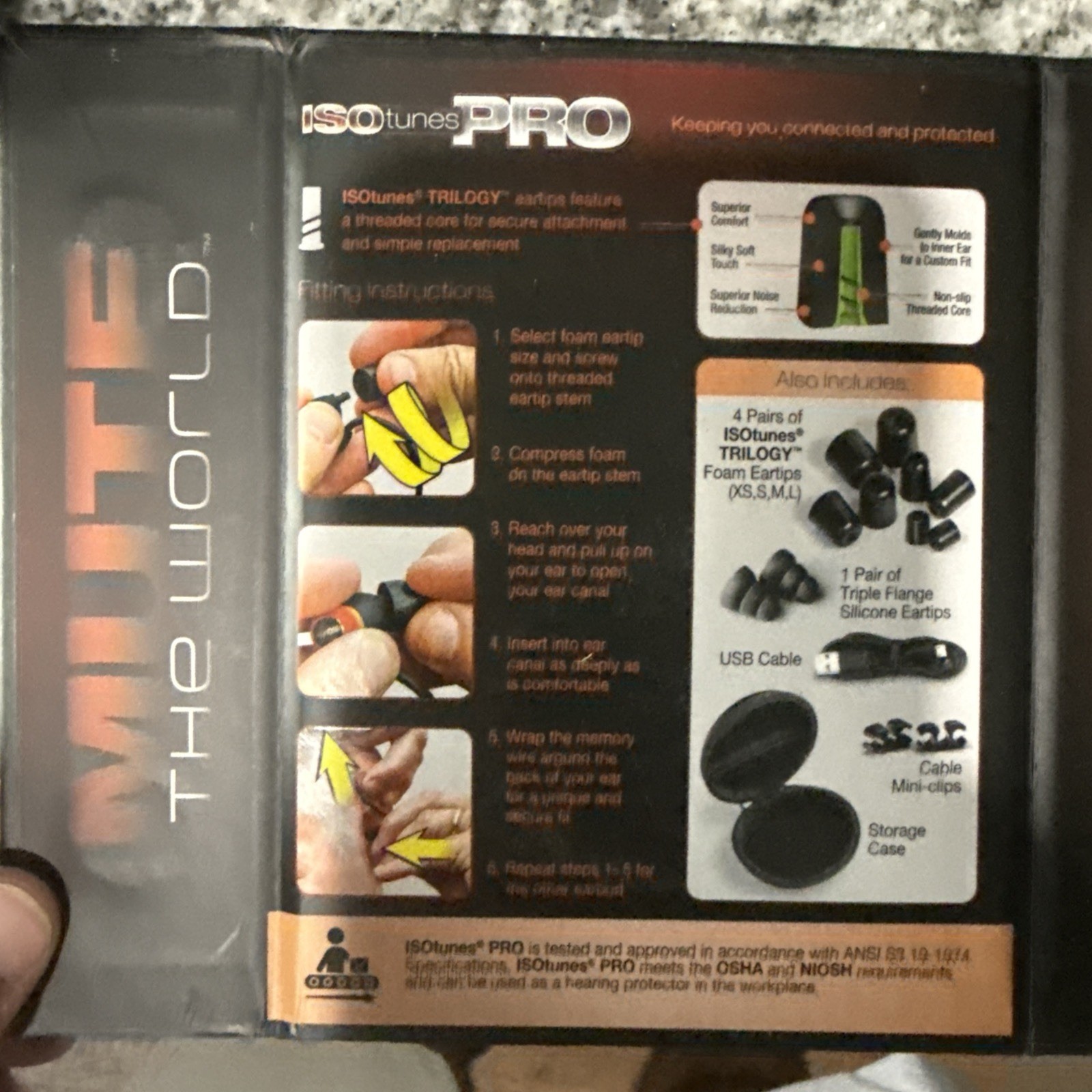 ISOtunes PRO Bluetooth Noise Isolating Earbuds OSHA Compliant 27 NRR IP55