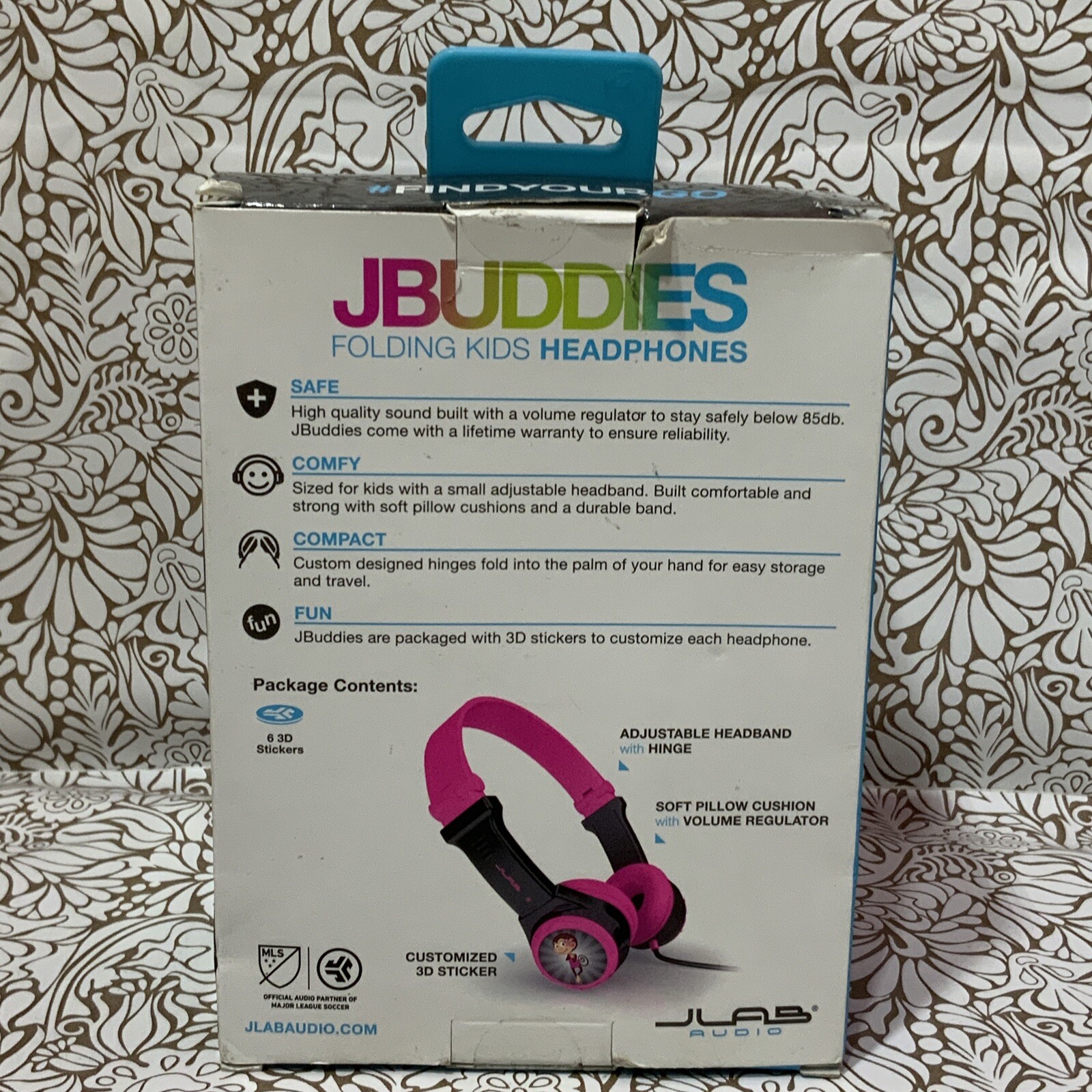 ? JBuddies Folding Kids Headphones, Black/Pink