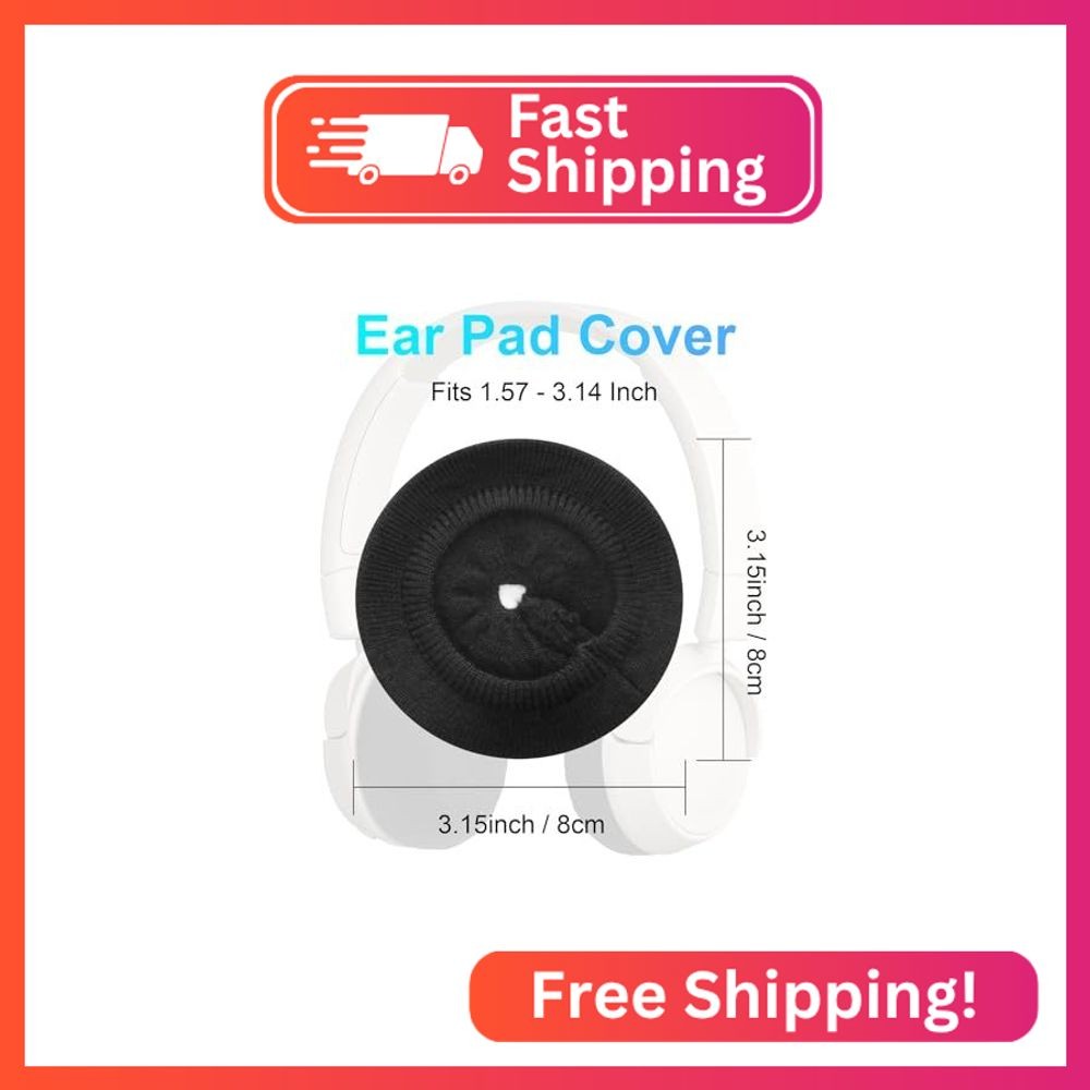 Headphone Ear Pads Covers with Stretchable Knit Fabric, PChero 2 Pairs Earpads S