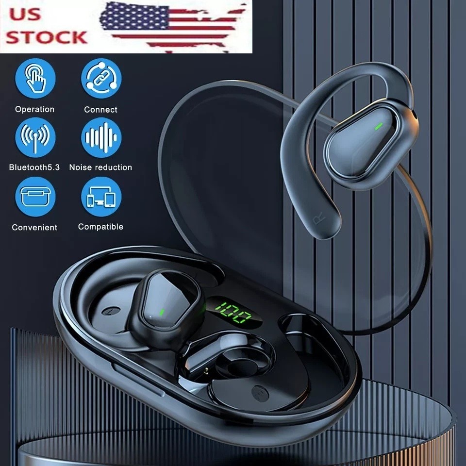Bluetooth Earbuds Headset 5.3 Wireless Noise Cancelling TWS Trucker Waterproof