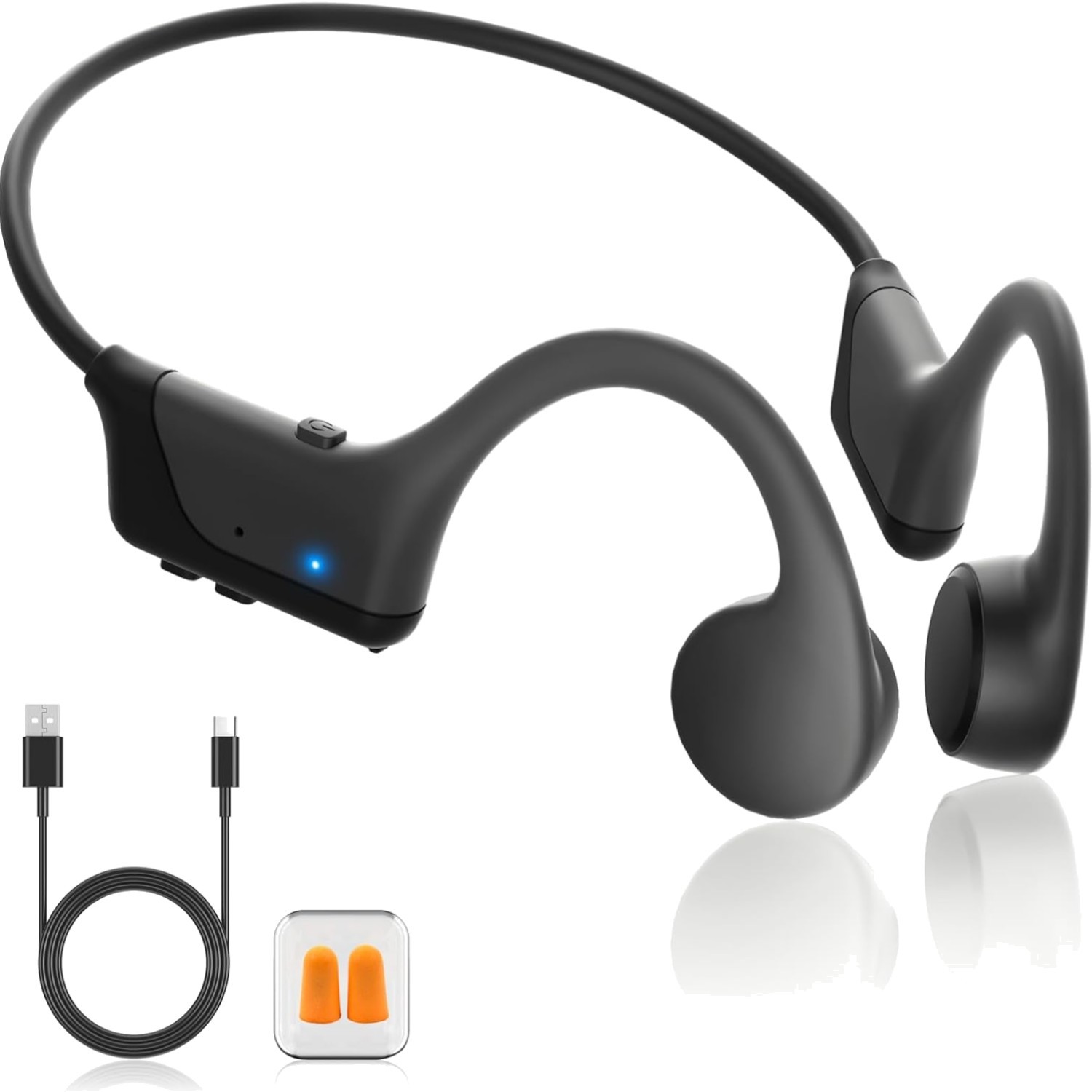 Bone Conduction Headphones Bluetooth 5.4 Waterproof 8 Hrs Battery Life