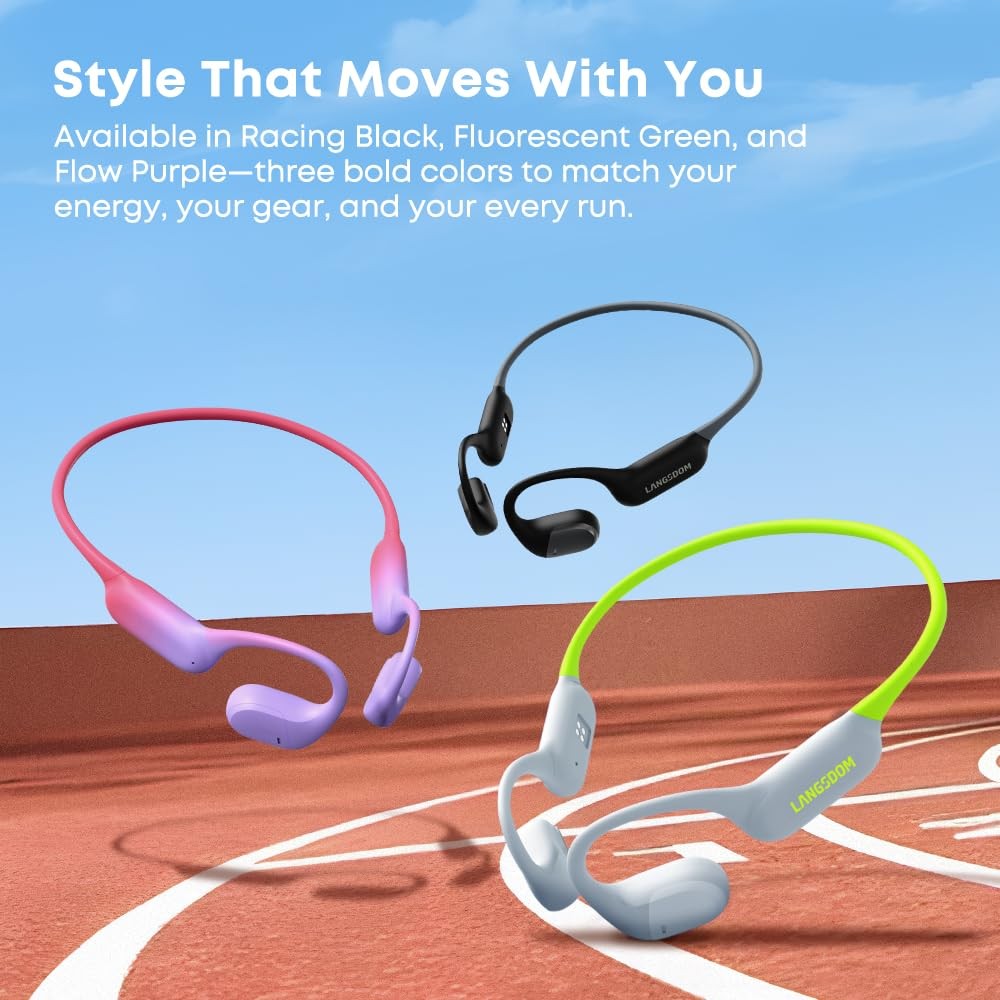 Langsdom Running Headphones Airwave Pro Open Ear Lightweight Skin-Friendly
