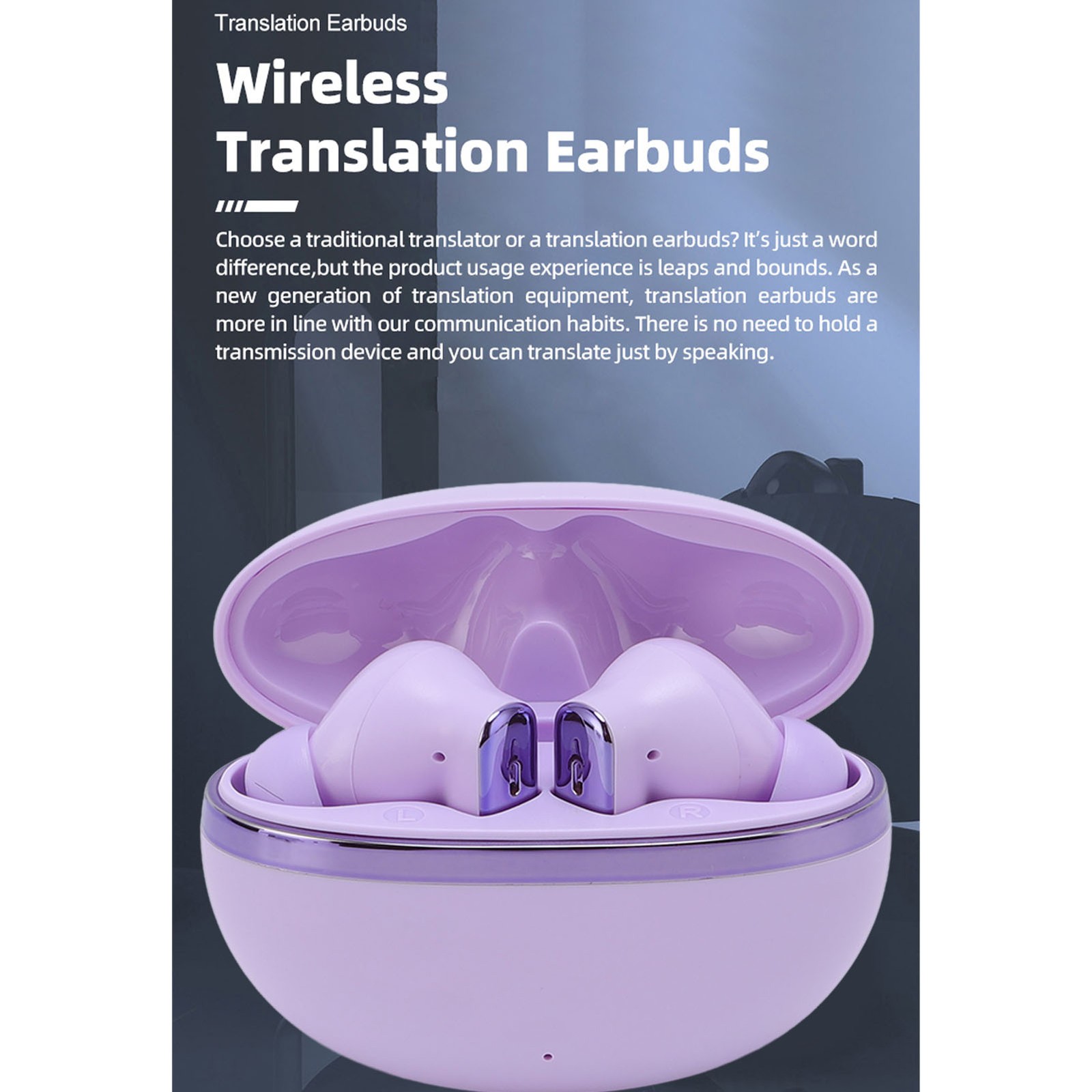 Translation Earbuds With APP Support 144 Languages Noise Canceling Bluetoot PHYH