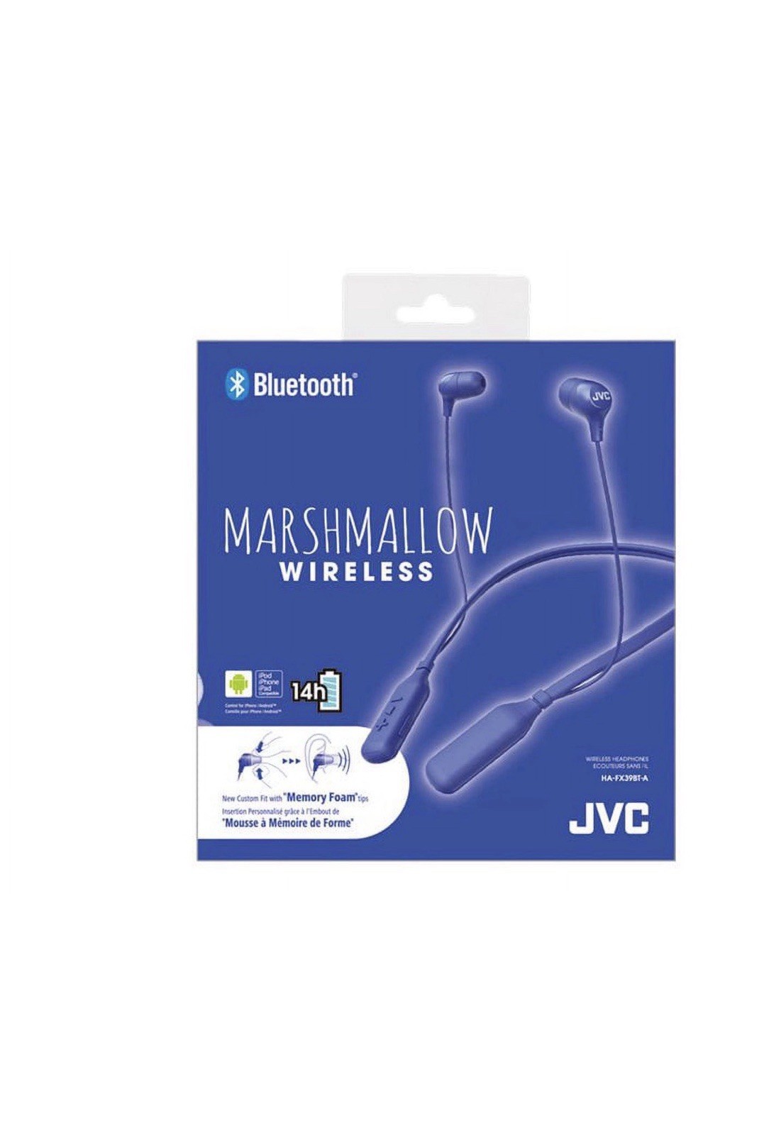 JVC Marshmallow Wireless Bluetooth Earbuds HA-FX39BT-A Blue