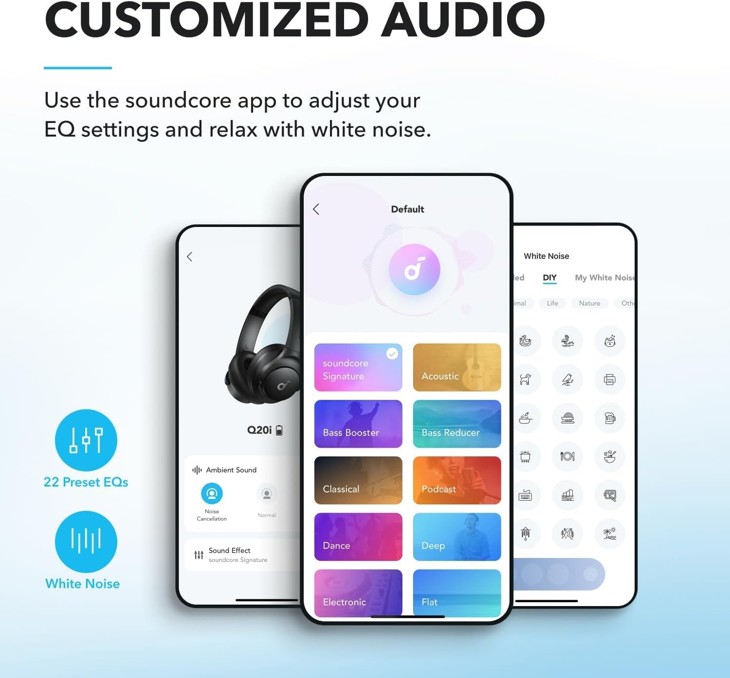 Soundcore by Anker Q20i Hybrid Active Noise Cancelling Standard, Black