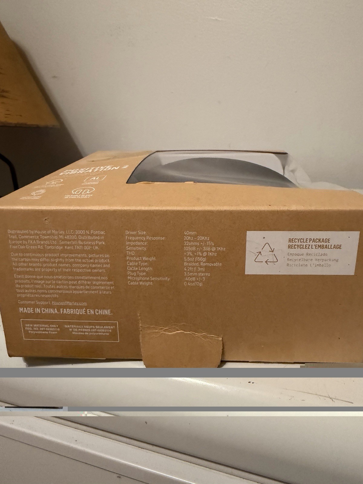 House of Marley Positive Vibration 2 On-Ear Wired Headphones Open Box