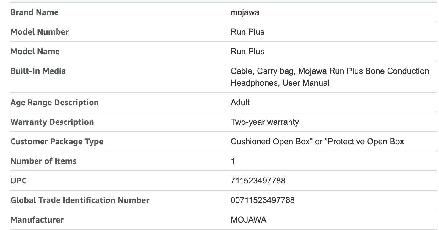 MOJAWA Run Plus Bone Conduction Headphones, IP68 Waterproof, 32GB MP3/Swim/Run