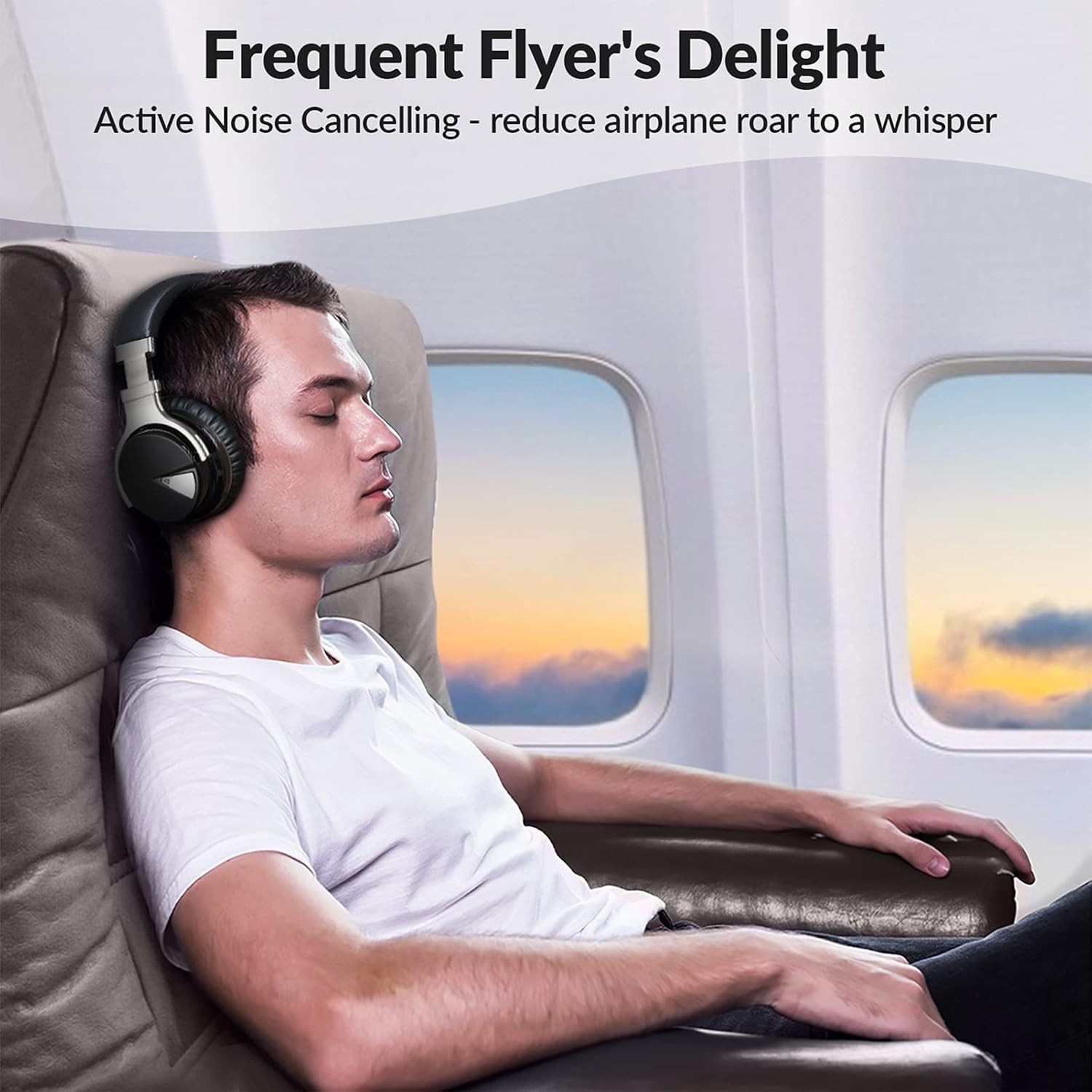 Wireless E7 Headphones with Deep Bass & Microphone – 30 Hour Playtime, Black