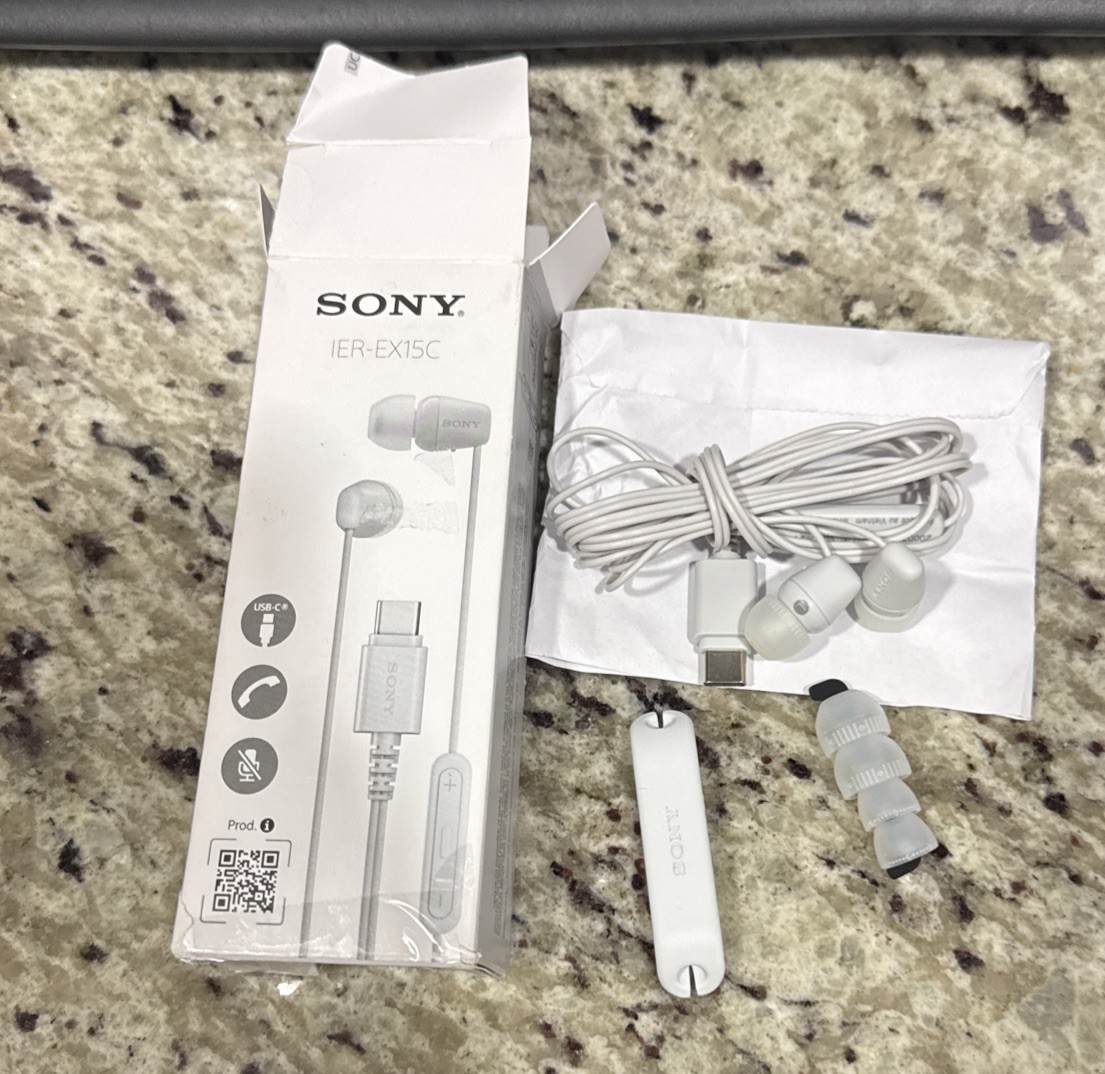 Sony IER-EX15C W Stereo Earbud Headphones Wired In-Ear Earphones USB-C White