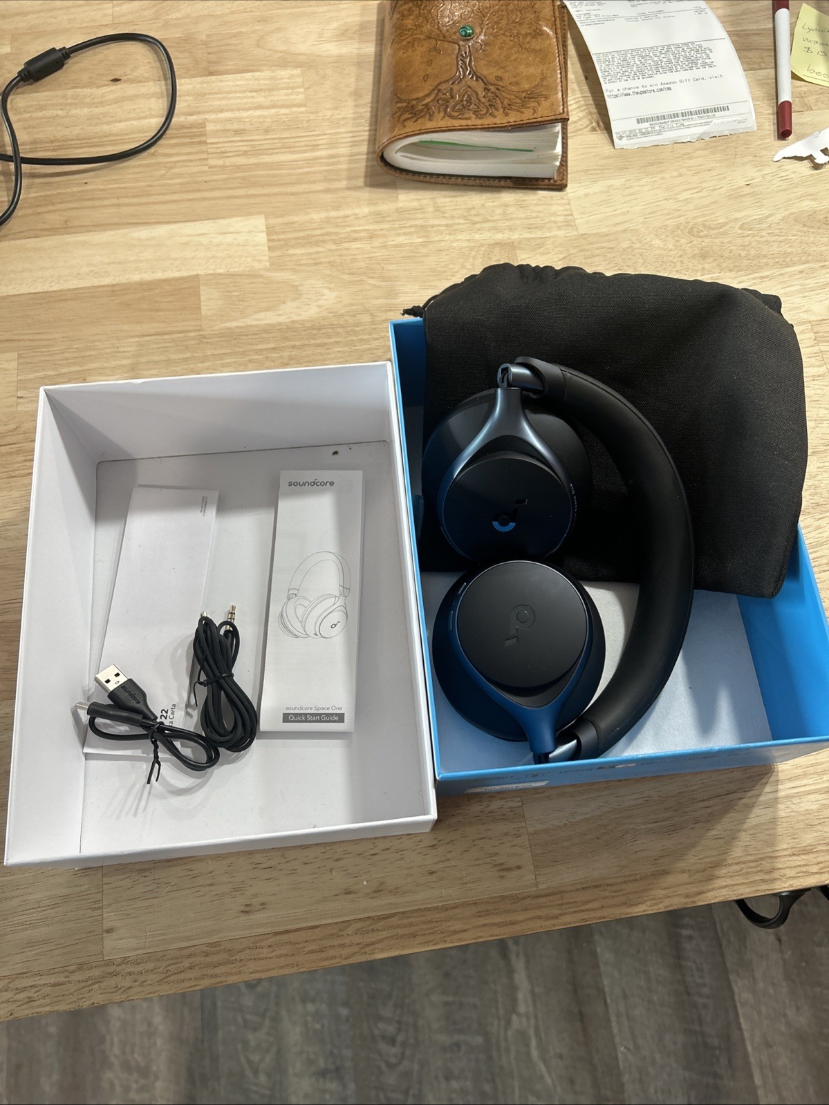 Soundcore Space One Noise Cancelling Headphones Bluetooth Black Used