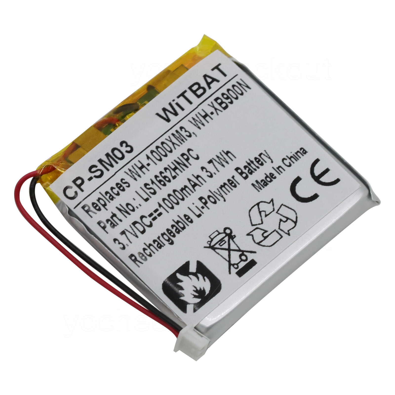 Replacement Battery For Sony WH-1000XM3 WH-1000XM4 XB900N CH710N Headset SM-03