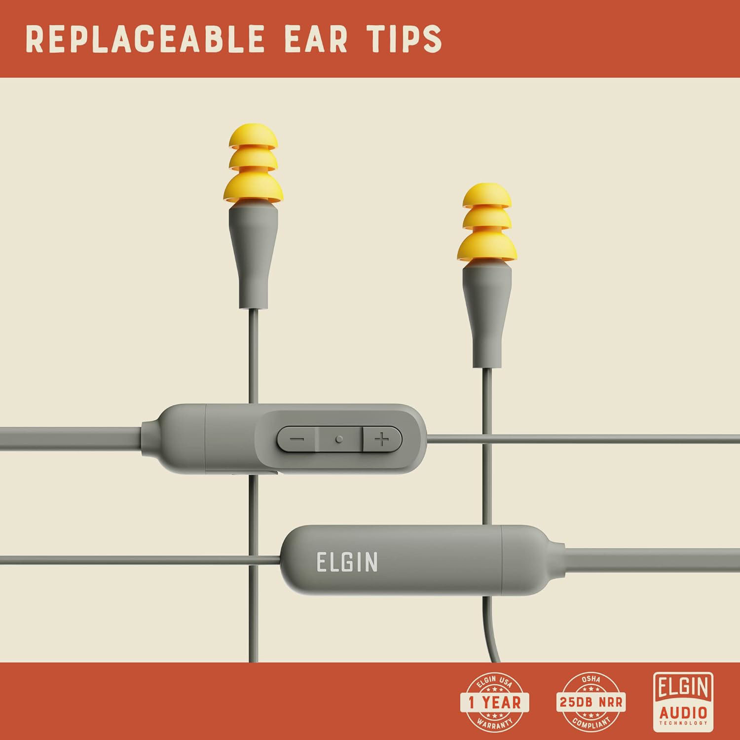 Elgin Ruckus Discord Bluetooth Earplug Earbuds | OSHA Compliant Wireless Noise
