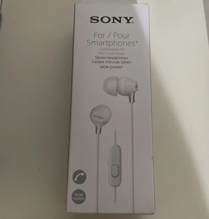 ORIGINAL Sony MDREX14AP Headset Ear Bud Headphones MDR-EX14AP White