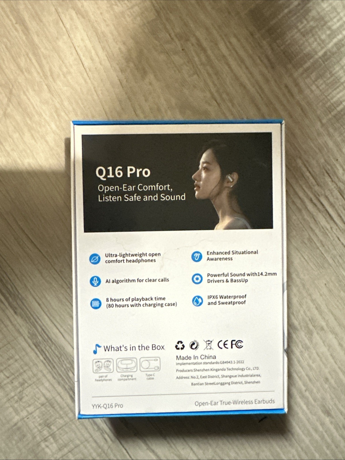 NEW in the Box -YYK-Q16 Pro LCD Open-Ear Wireless Earbuds | 80H Playback | IPX6
