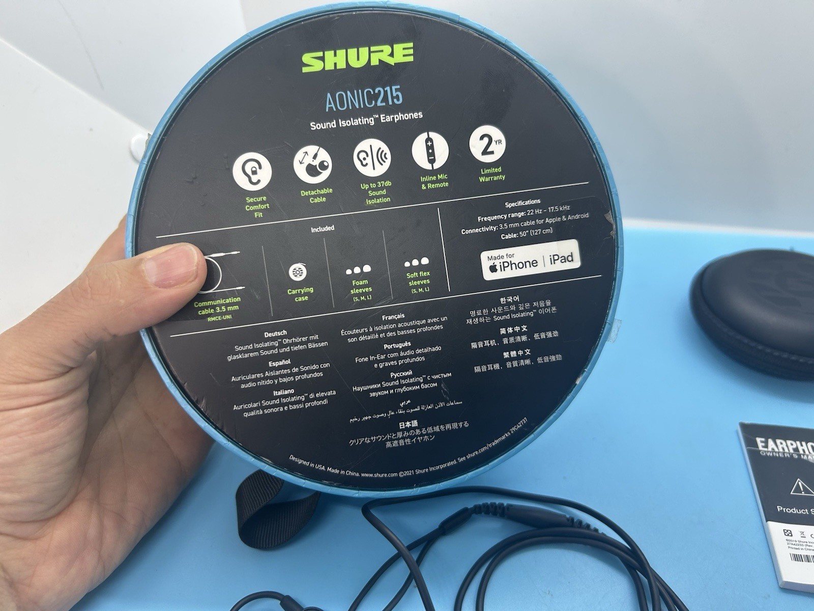 Shure AONIC 215 Gen 2 True Wireless In-Ear Headphones -Black.