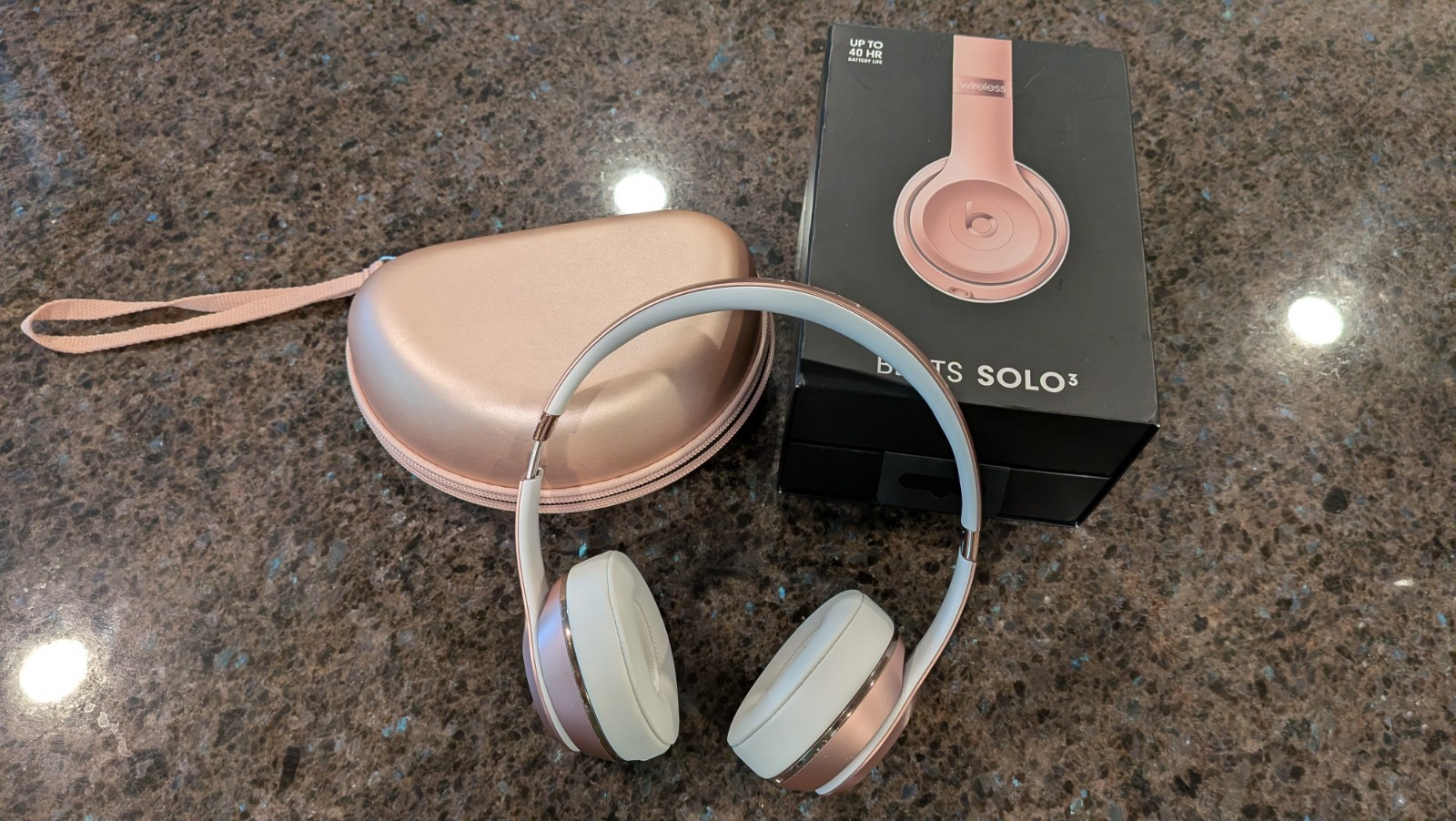 Beats by Dr. Dre Solo3 Headphones – Rose Gold. Original box and travel case.