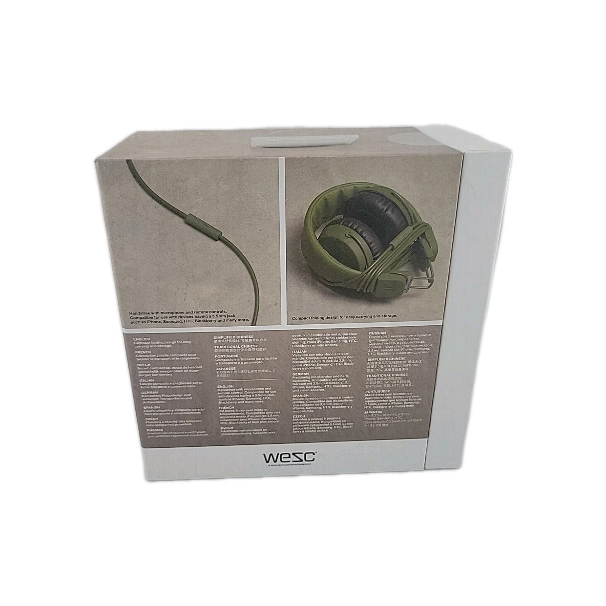 WeSC Piston On-Ear Street Headphones Green Over Ear Headphones Sweden 3.5mm Jack