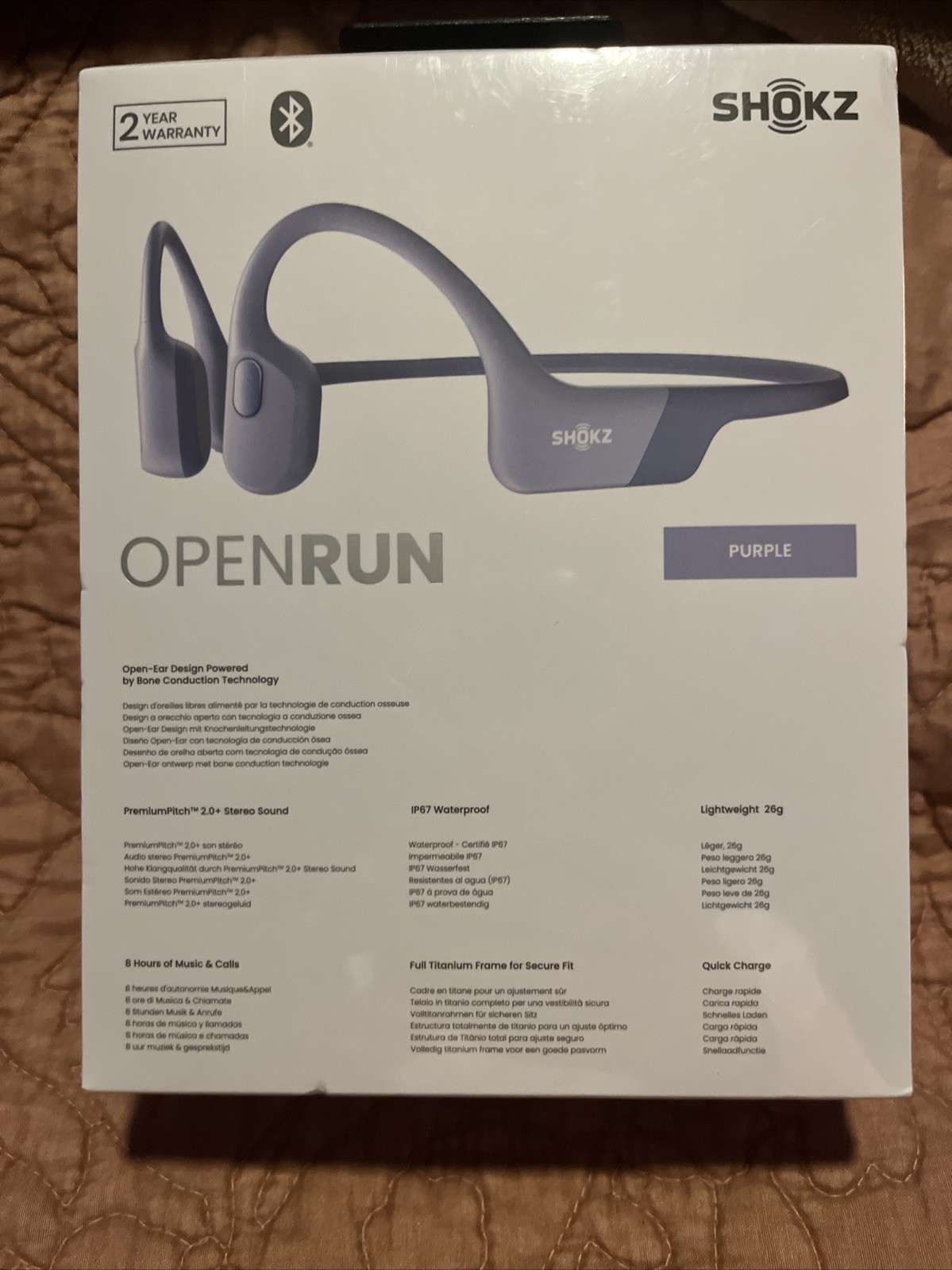 Shokz OpenRun Bluetooth Wireless Headphones – Lavender NEW SEALED