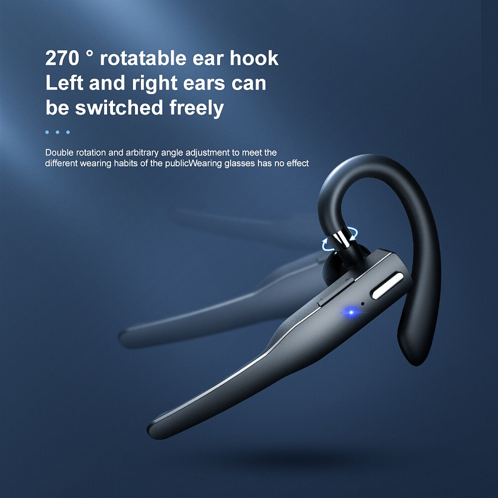 Trucker Wireless Headset Bluetooth 5.1 Earpiece Dual Mic Earbud Noise Cancelling