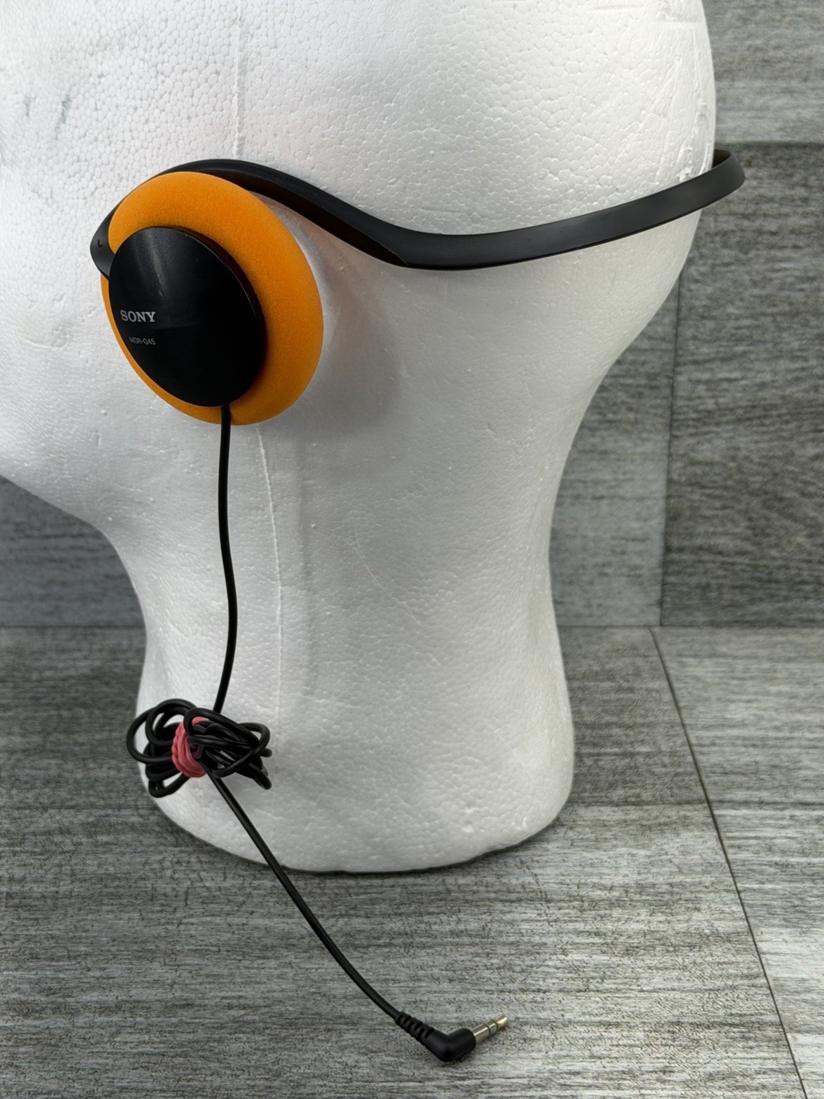 Sony MDR-G45 Street Style On Ear Behind The Neck Headphones 90s Y2K Black Orange