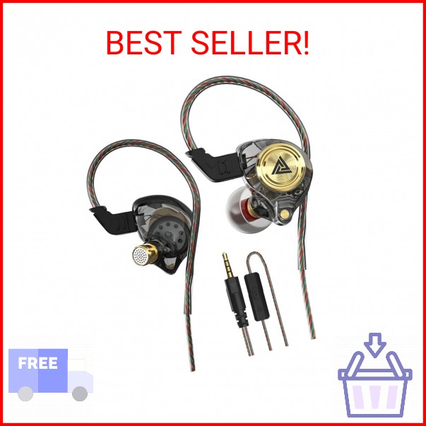 Yeabomy Wired Gaming Earbuds, Ak3file in Ear Monitors, Deep Bass Sound Wired Ear