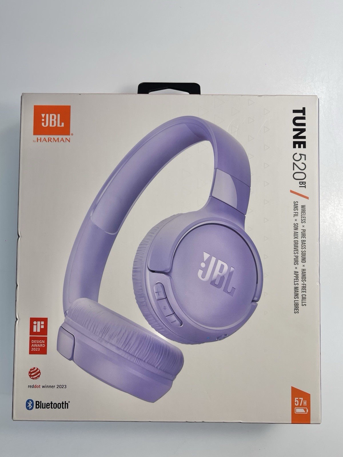 By Harman JBL Tune 520BT Wireless Pure Bass Earphones Purple