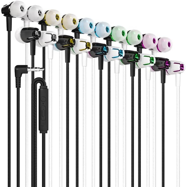 Wholesale Bulk Earbuds Earphone Headphones w/ Microphone for Kids, Teens, Adults