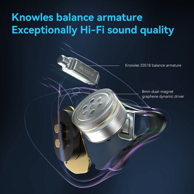 TRN T350 TWS Knowles Earphone 1BA+1DD 5.3 Bluetooth-compatible Bass HIFI Headset