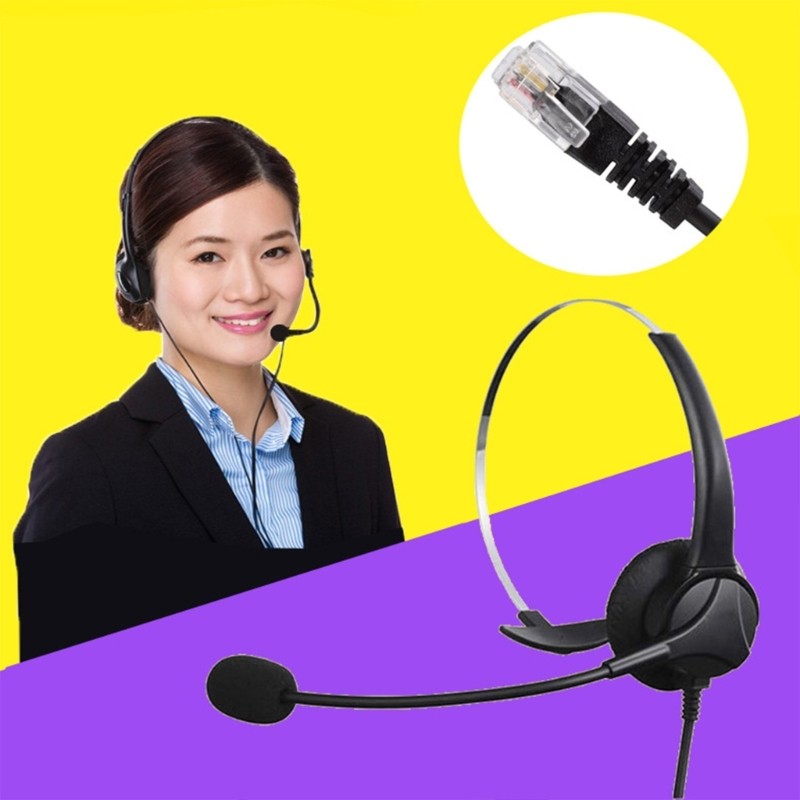 Adjustable Headsets RJ9/QD Interfaces 300° Rotating Microphones Voice Claritys