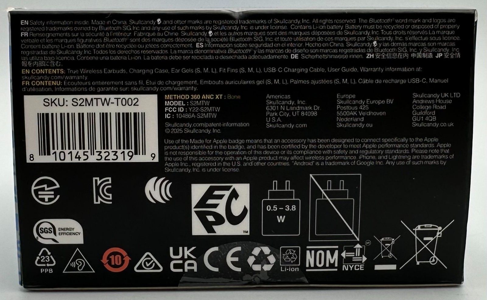 Skullcandy Method 360 ANC True Wireless Noise-Canceling Earbuds – Bone