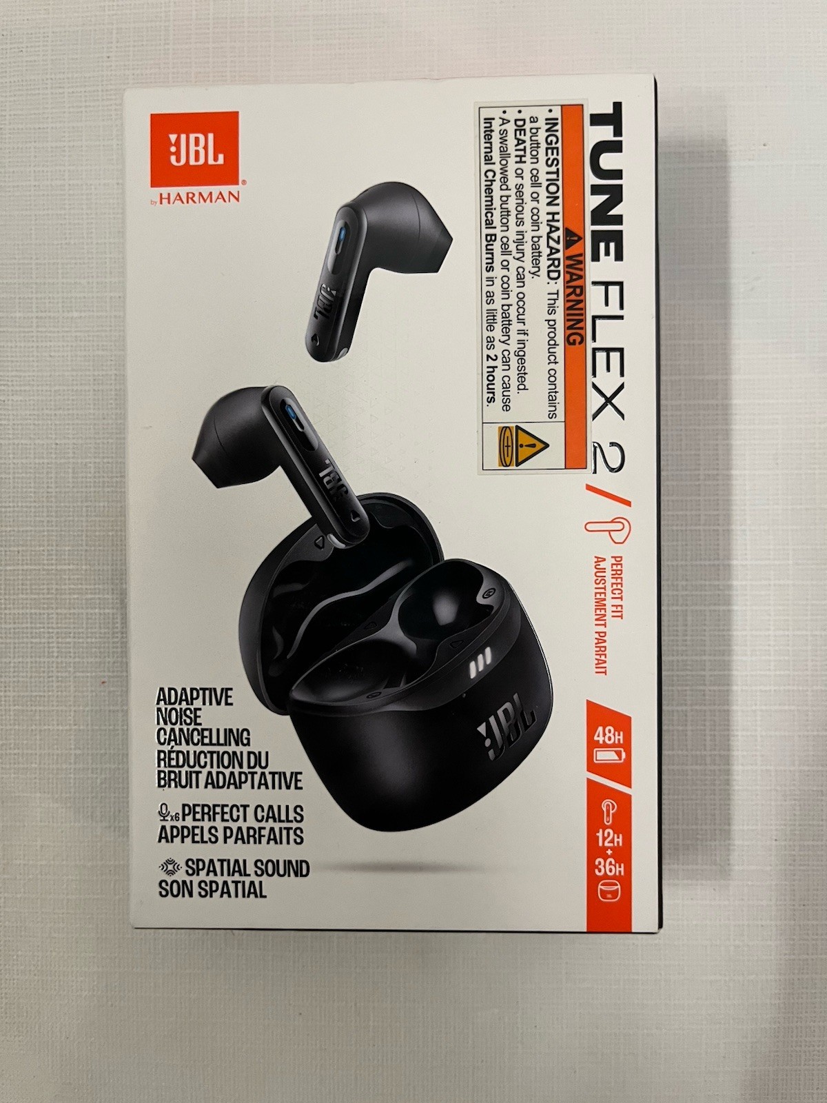 JBL Tune Flex 2 (jbltflex2blkam) Adaptive Noise Cancelling Earbuds (Black)