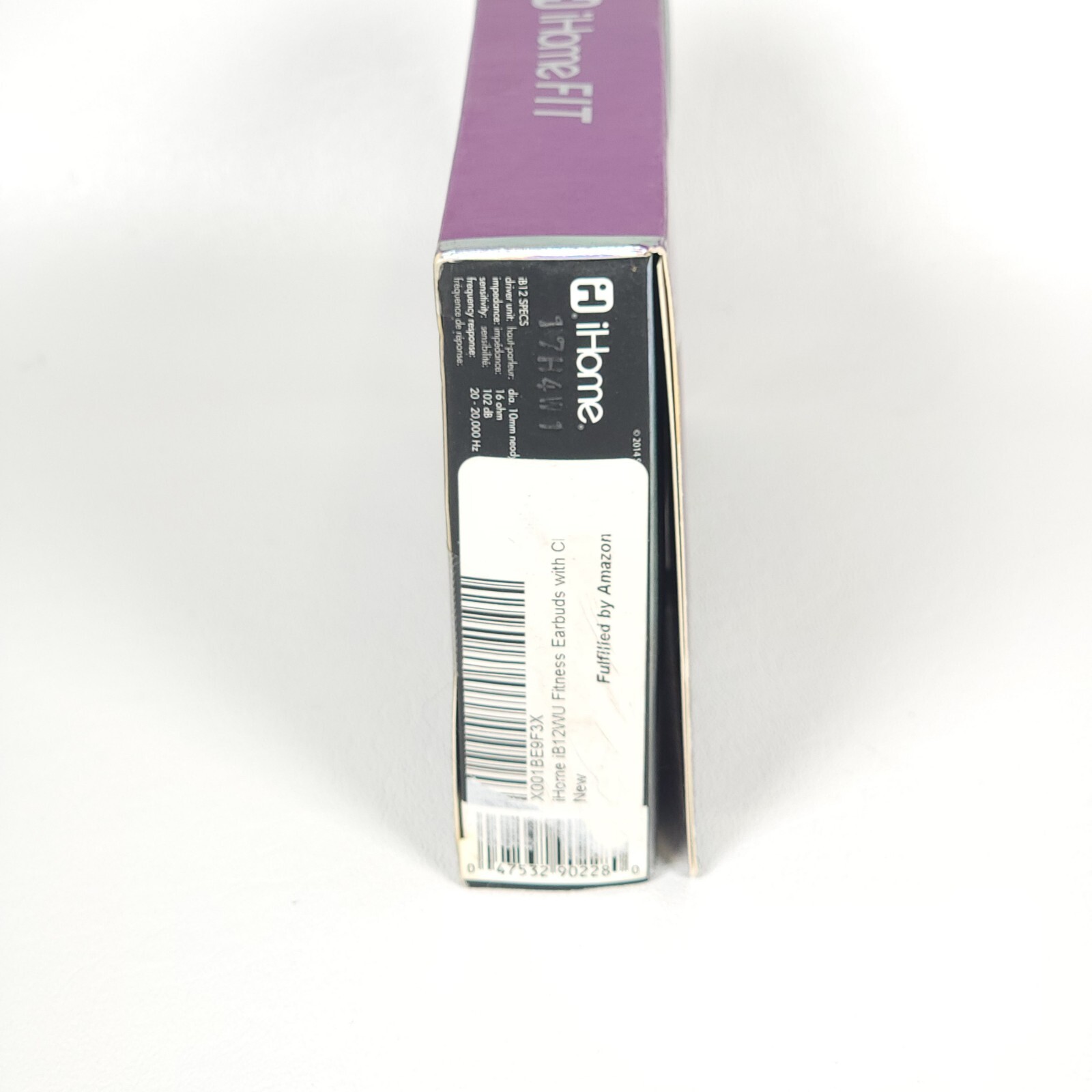 iHome Fit iB12WU Purple White Fitness Earbuds with Charger & Safety Flasher