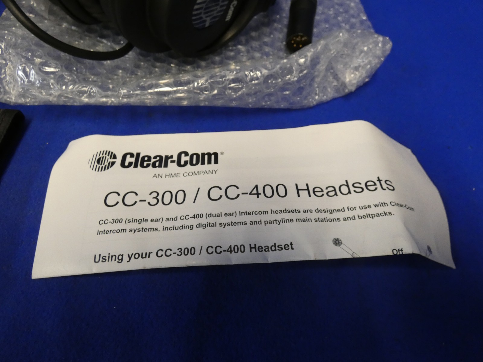 Clear-Com CC-400-X5 Double Ear Headset XLR 5M (New-Open Box) 5-Pin Male
