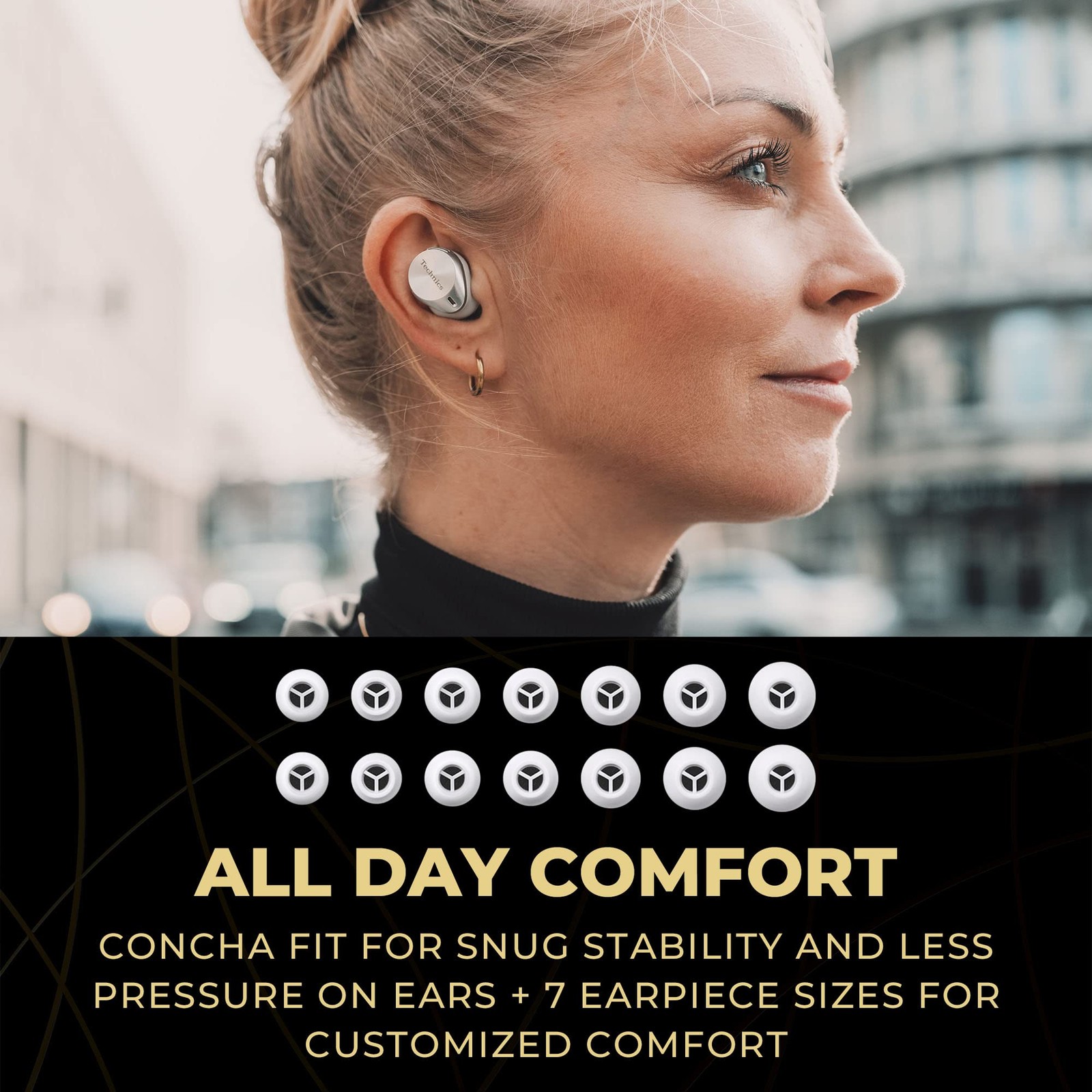 Technics AZ80 Wireless Earbuds with Noise Cancelling and High Res Audio Quality