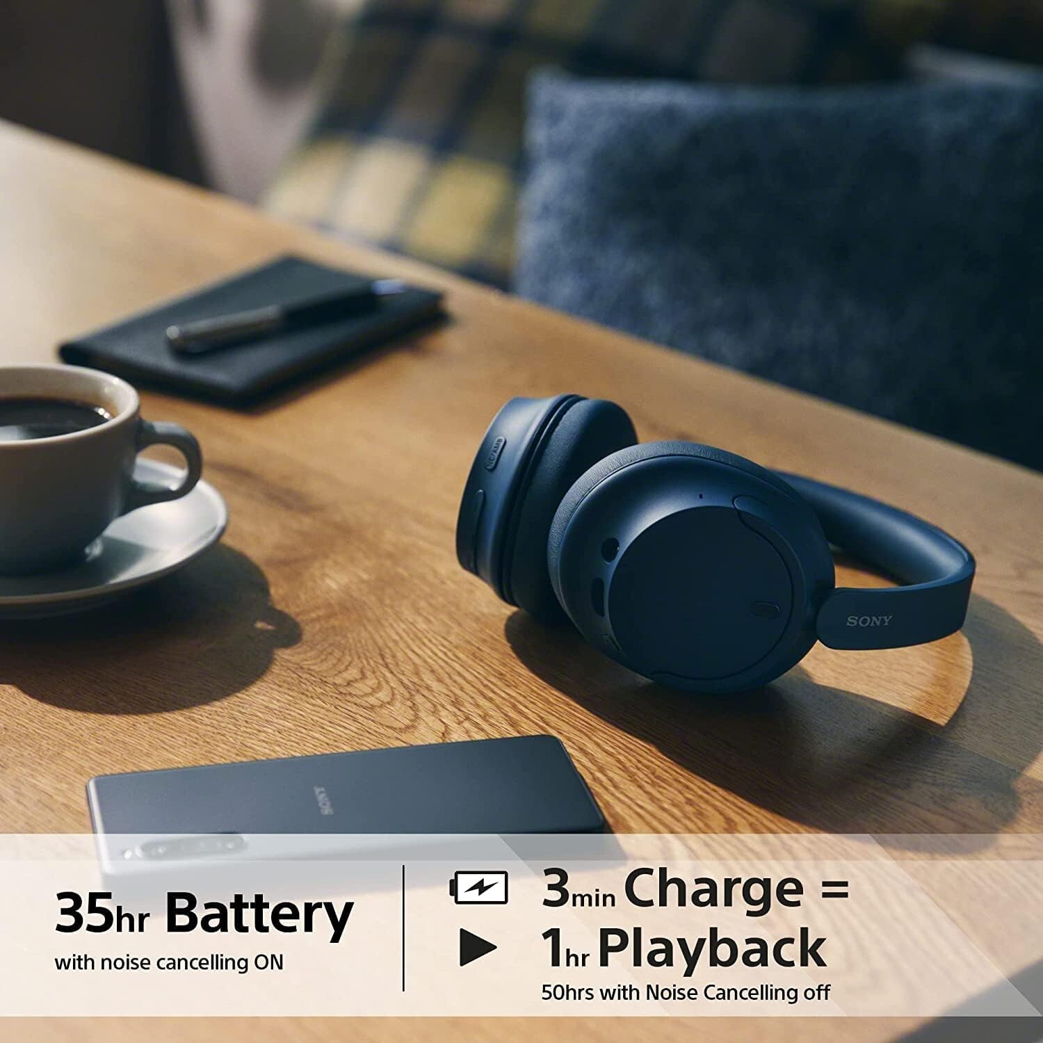 Sony WH-CH720NL Noise Canceling Wireless Bluetooth Headphones – Built-in Mic