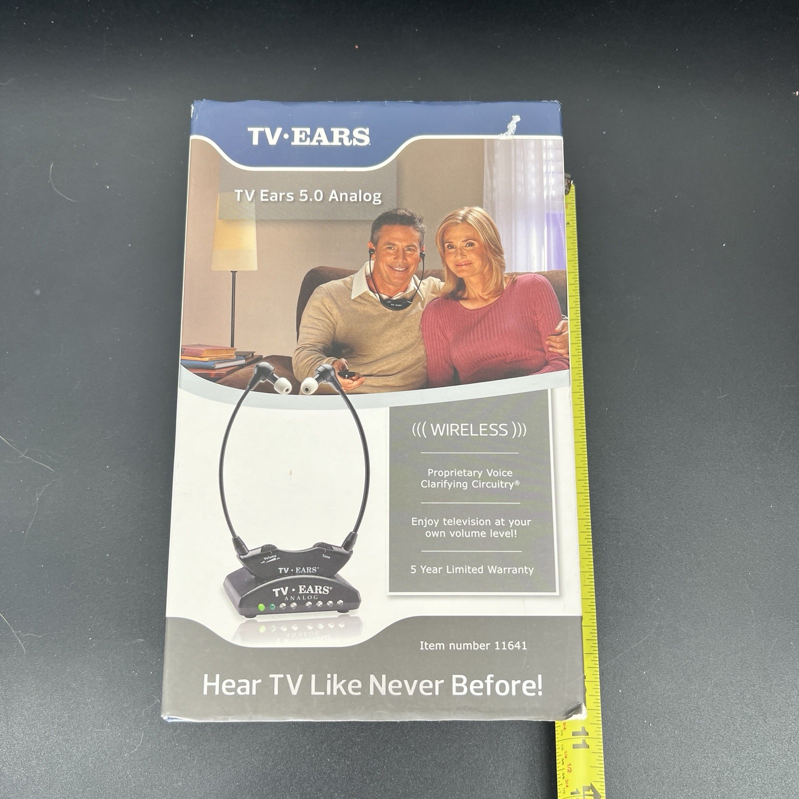 TV Ears Black Version 5.0 Item #11641 Voice Clarifying Listening NEW Open Box