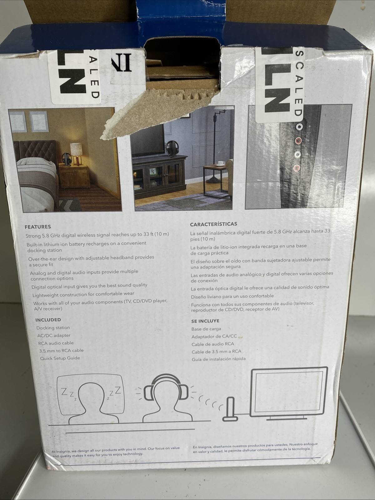 Insignia™ Digital Wireless Headphones 5.8 GHz Listen To Your Tv Or Music