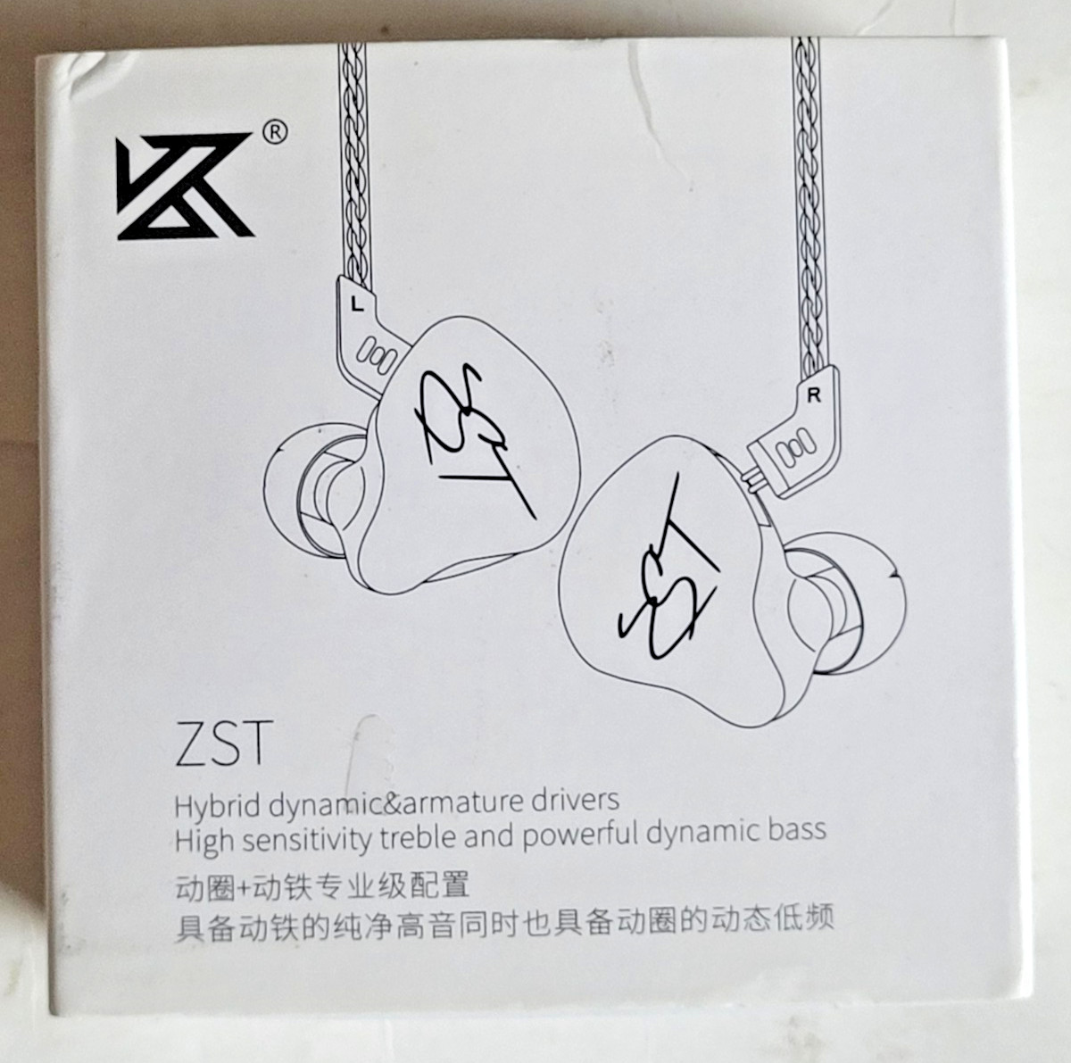 NEW KZ ZST Dynamic Hybrid Dual Driver in-Ear Headphones Purple With Mic