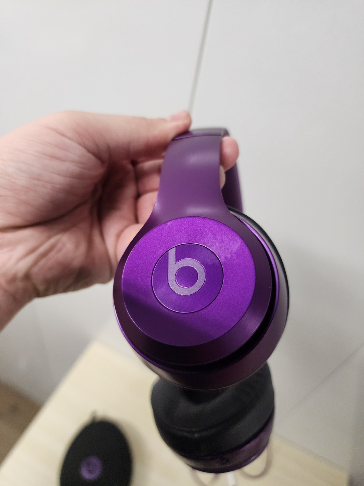 Beats Solo Wired Headphones Purple Used with case
