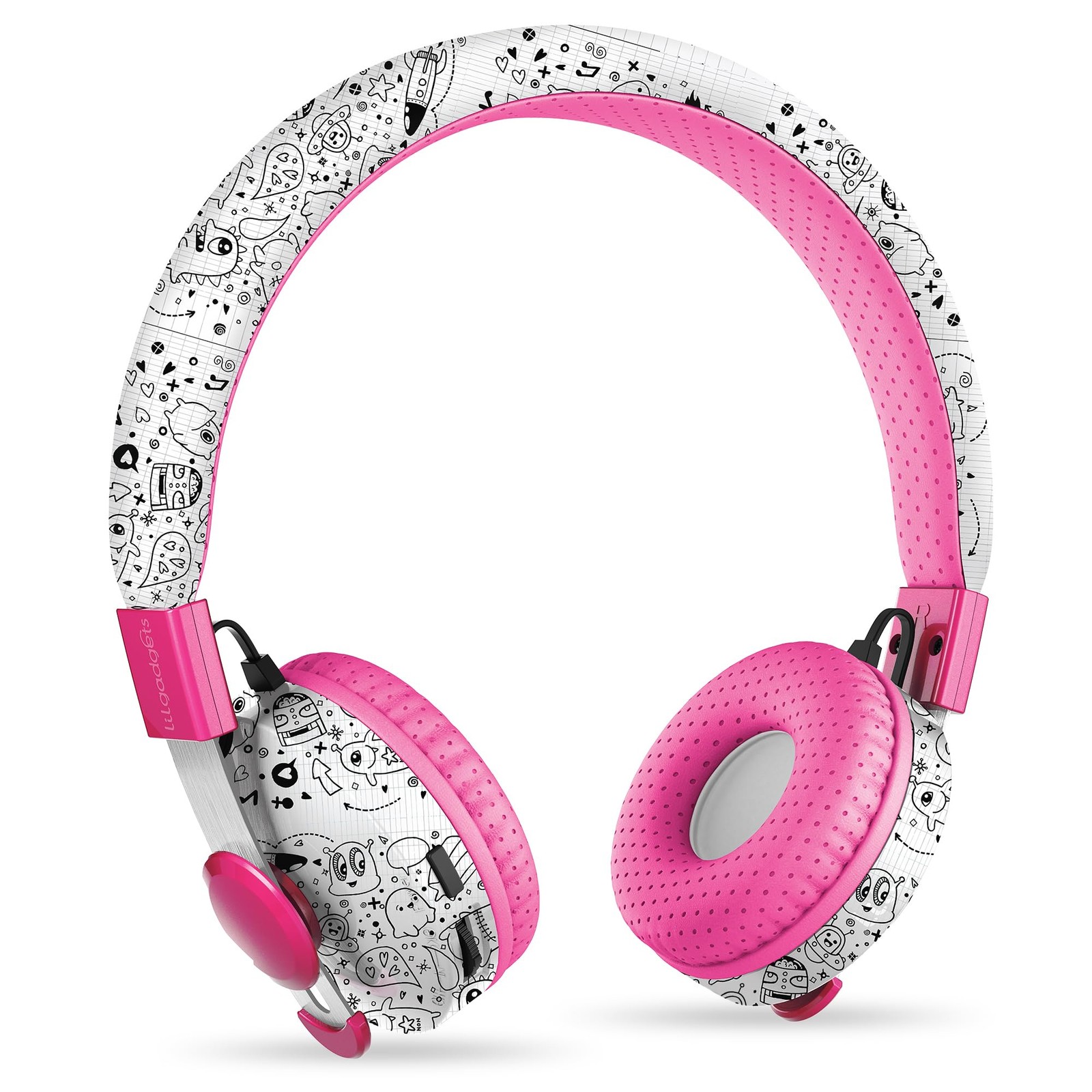 LilGadgets Kids Headphones for School – Ages 4+, 4 Years +, Far Out Doodles