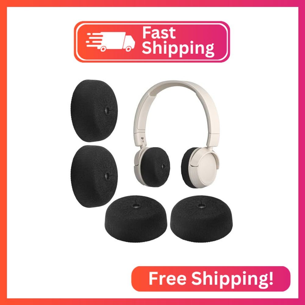 Headphone Ear Pads Covers with Stretchable Knit Fabric, PChero 2 Pairs Earpads S