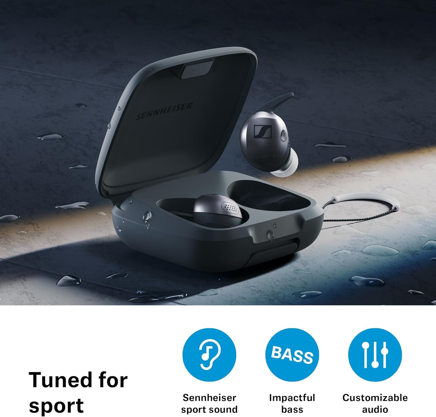 Sennheiser Momentum Sport – Earbuds with Sport Sound Tuning & Adaptive ANC Black