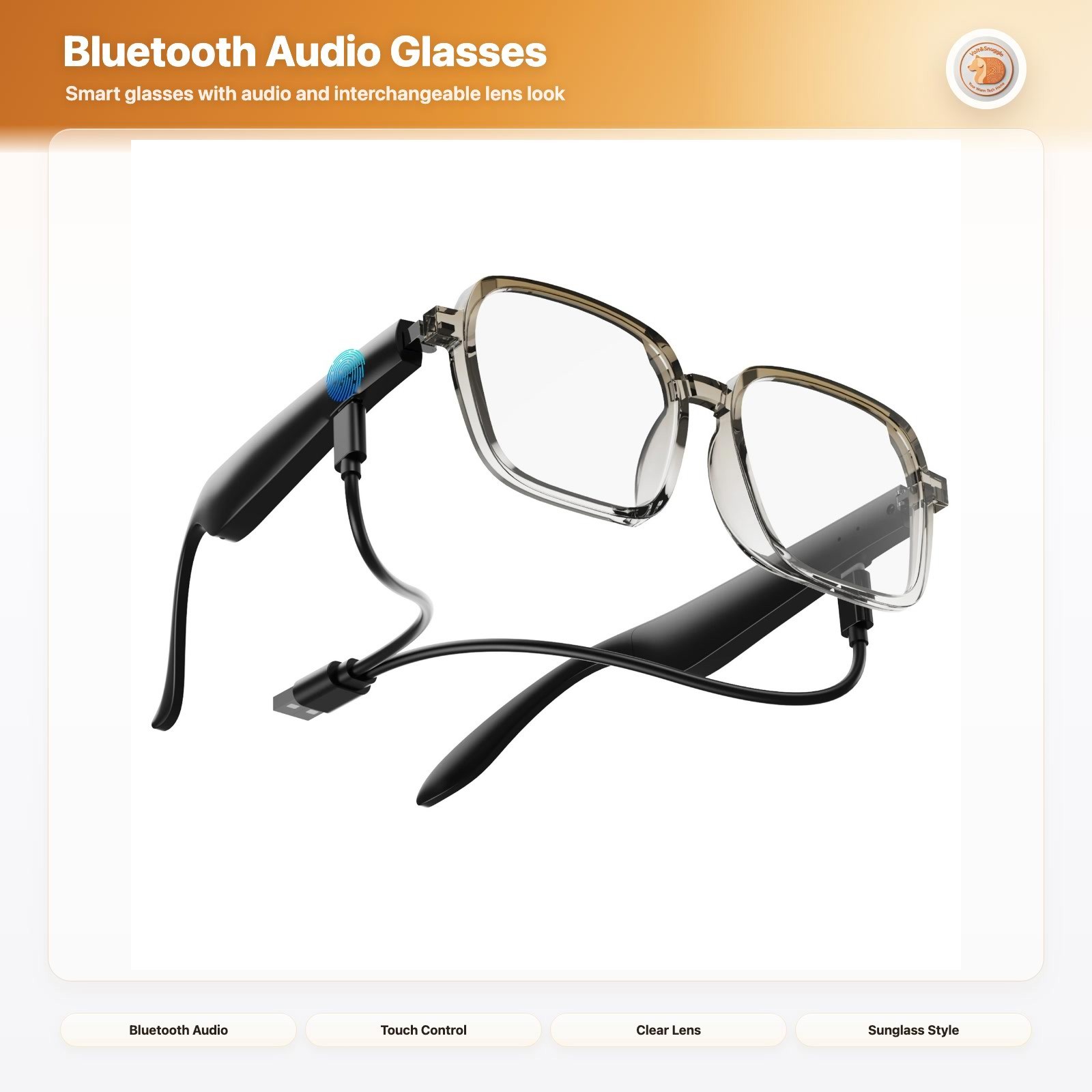 Bluetooth Audio Smart Glasses Lens Set Calls Music