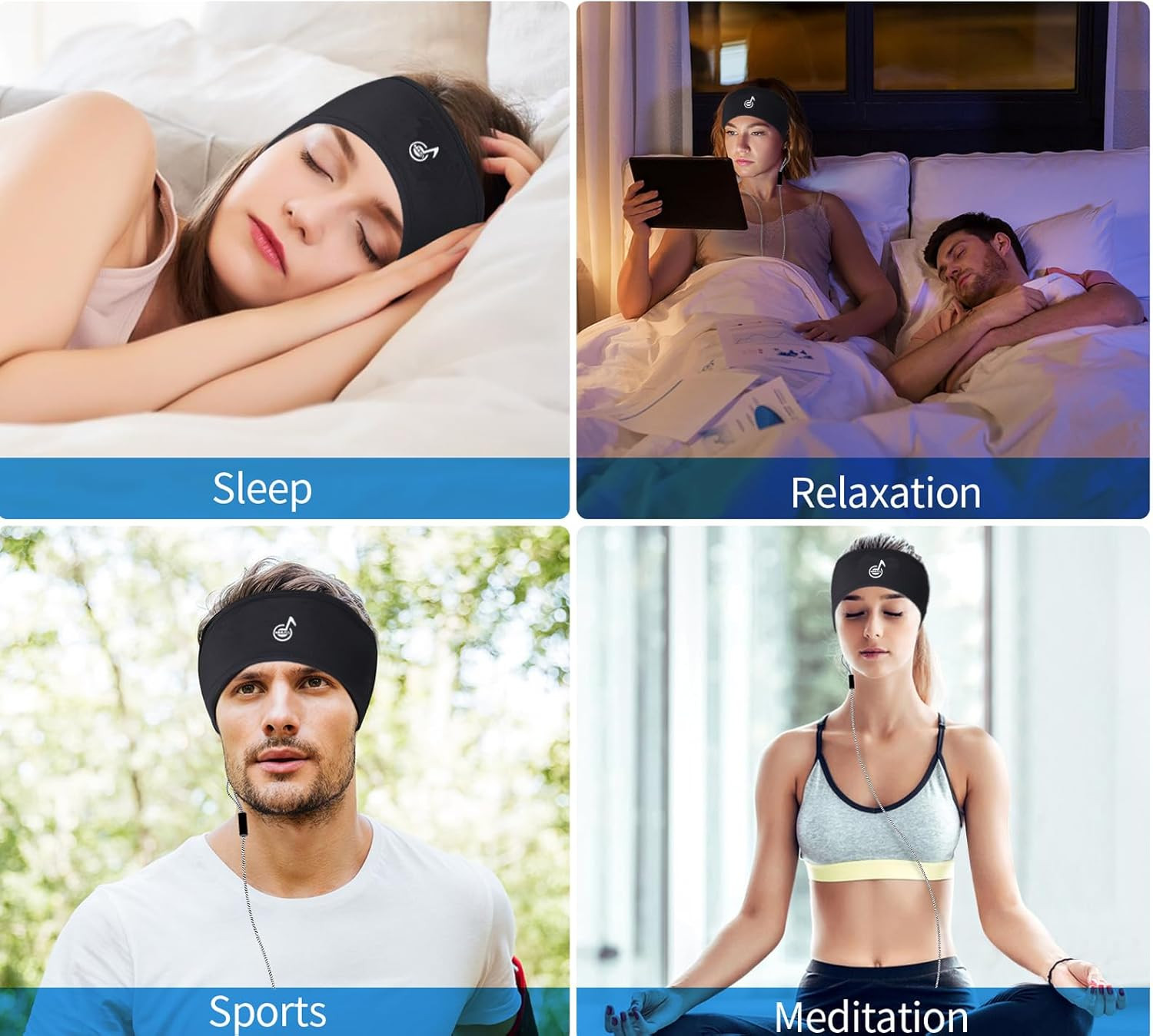 Sleep Headphones Stereo with Headband with Ultra Thin Speakers.Perfect for Side
