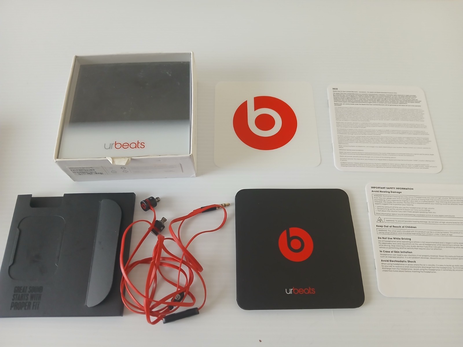 Beats by Dre UrBeats3 Wired Earphones + Beats Sticker Box- FOR PARTS ONLY