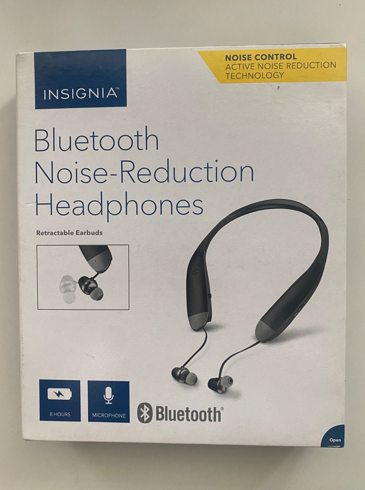 Insignia Noise-Reduction Wireless Bluetooth Behind-the-Neck Headphones – Black