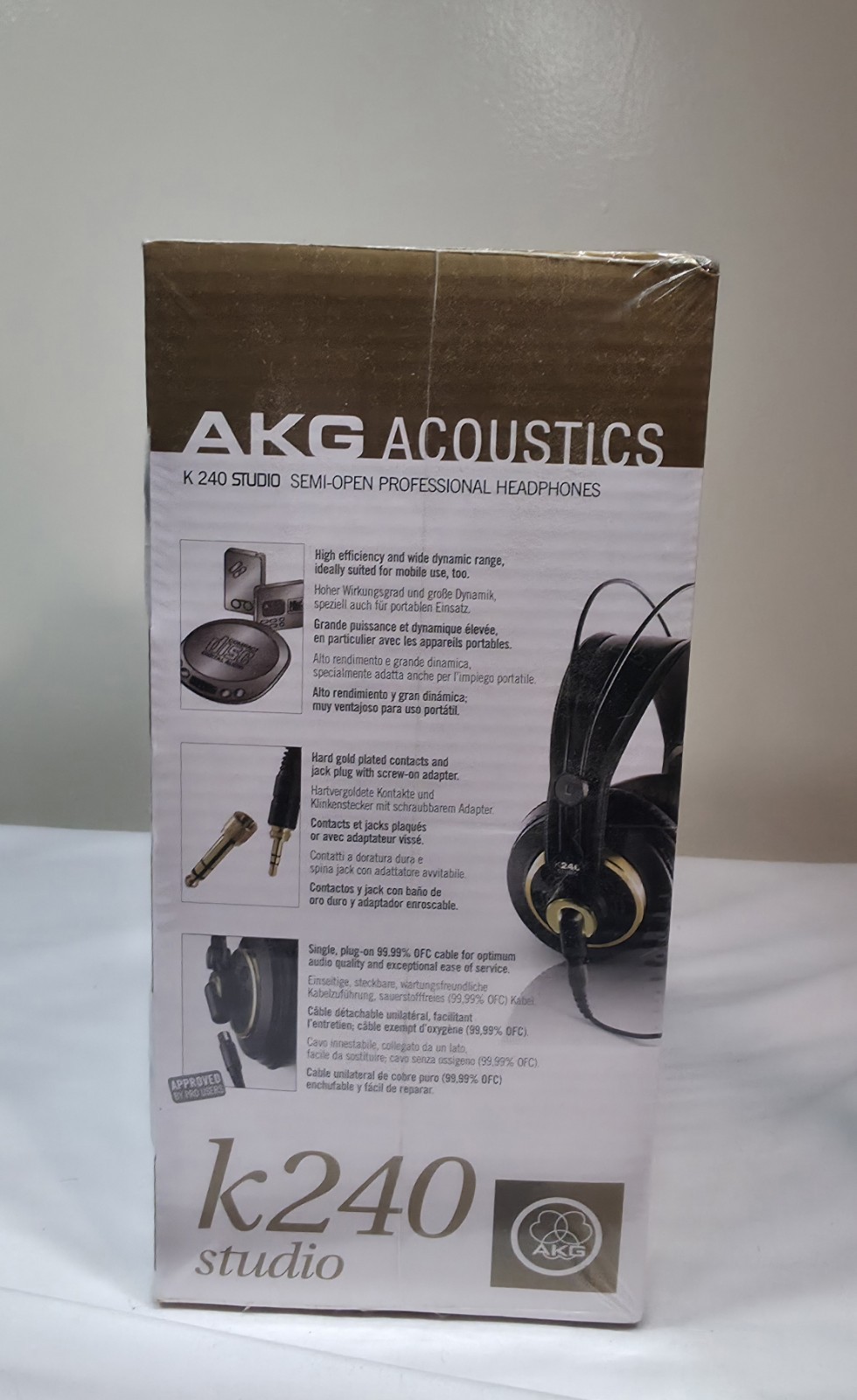 AKG Acoustics Professional Studio Standard Headset K240 Black Gold Brand New