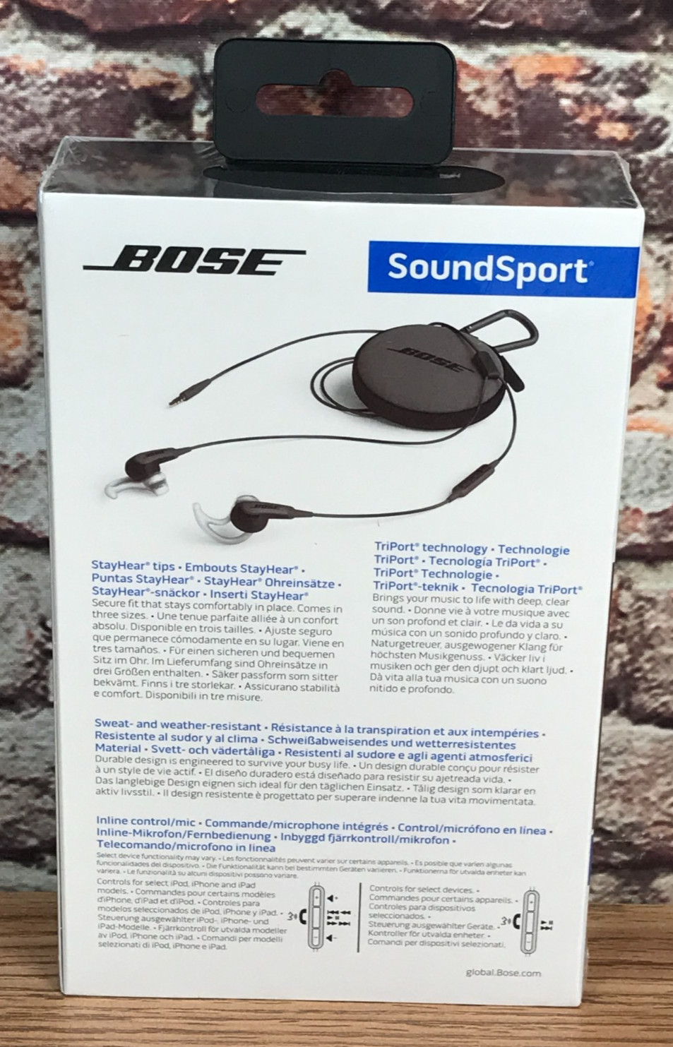 BOSE SoundSport in-ear headphones – Wired – 3.5mm – CHARCOAL BLACK -NEW – Sealed