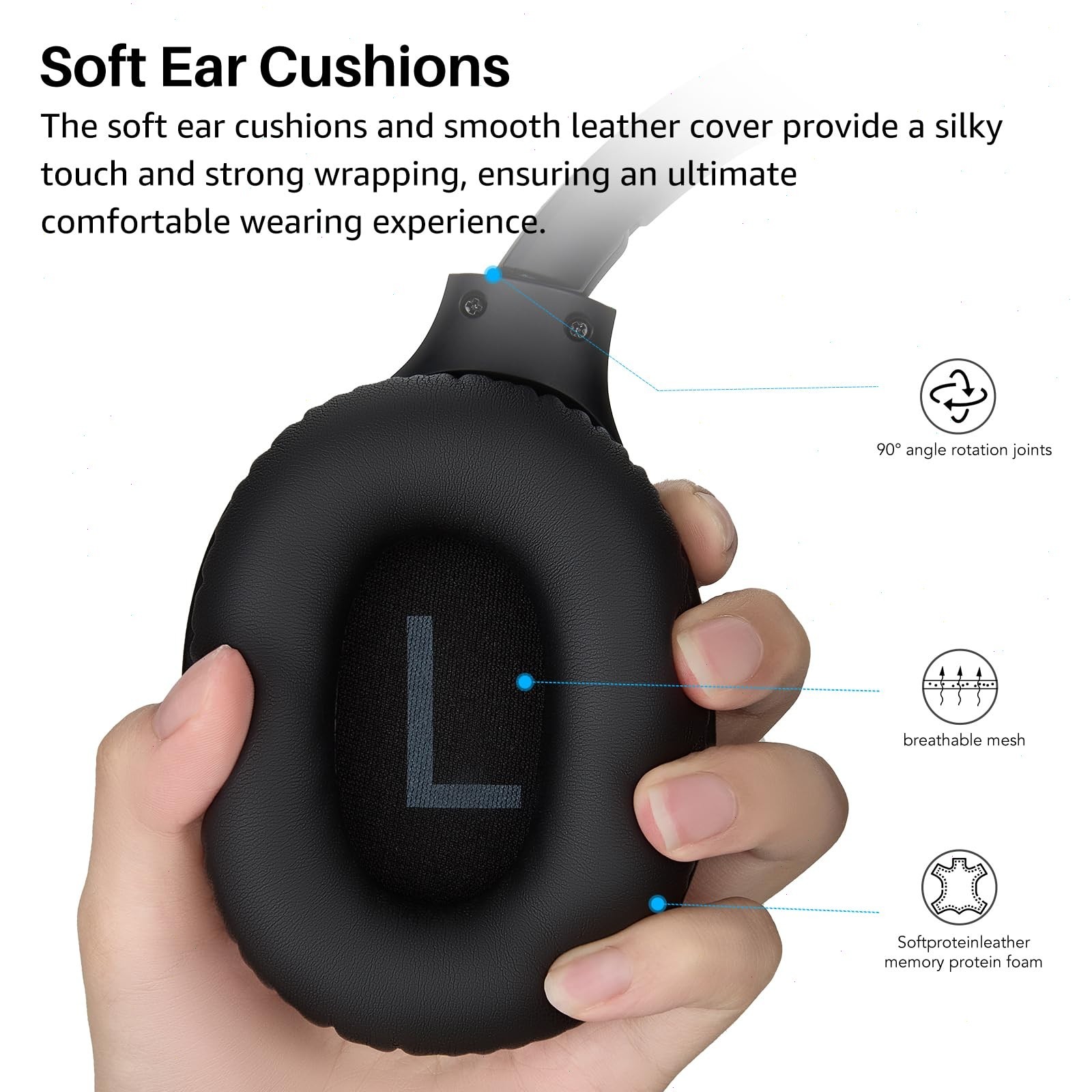 TOZO HA1 Over Ear Headphones Bluetooth 5.4 Headset Adjustable Headband