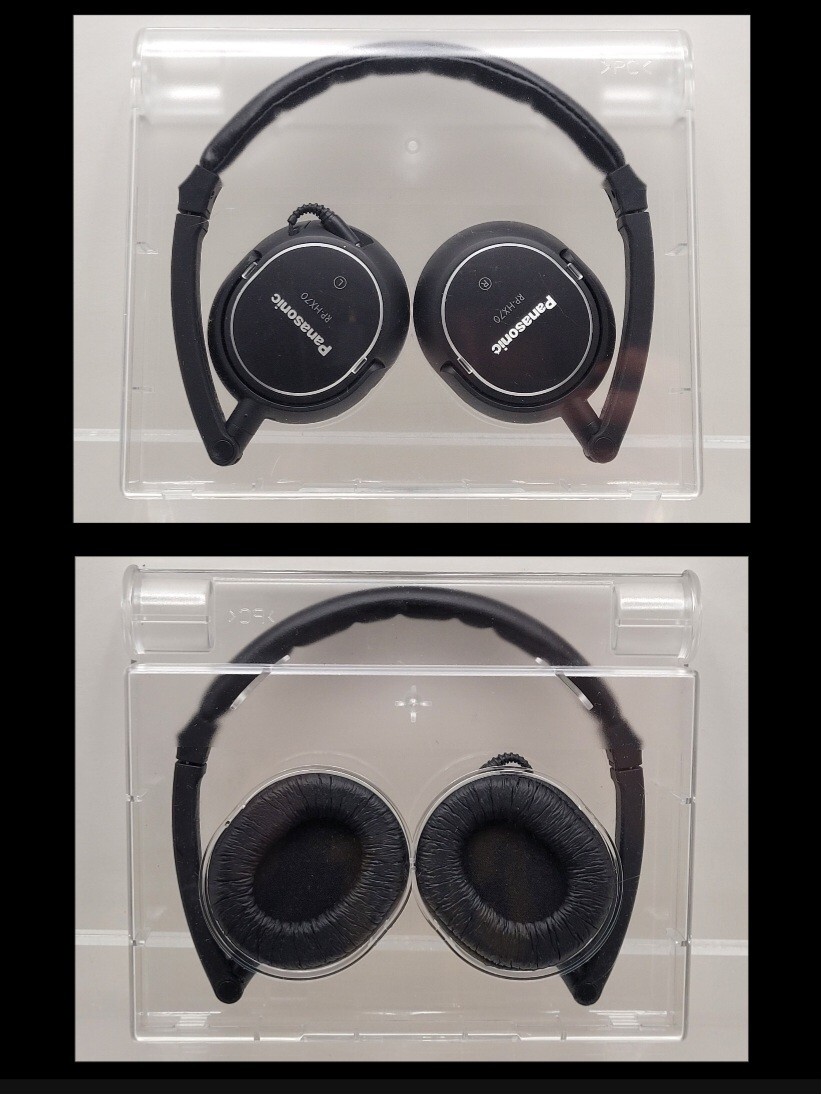 Panasonic RP-HX70 SLIMZ Lightweight Foldable Headphones with Retractable Cord